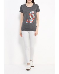 Женская темно-серая футболка с круглым вырезом от North Face