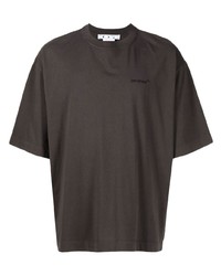 Мужская темно-серая футболка с круглым вырезом от Off-White