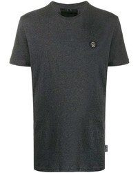 Мужская темно-серая футболка с круглым вырезом от Philipp Plein