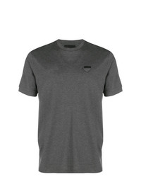 Мужская темно-серая футболка с круглым вырезом от Prada