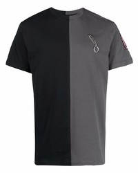 Мужская темно-серая футболка с круглым вырезом от Raf Simons X Fred Perry