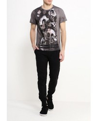 Мужская темно-серая футболка с круглым вырезом от Religion