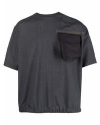 Мужская темно-серая футболка с круглым вырезом от Sacai
