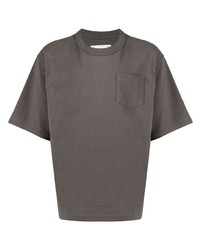 Мужская темно-серая футболка с круглым вырезом от Sacai