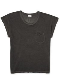 Мужская темно-серая футболка с круглым вырезом от Saint Laurent