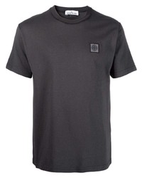 Мужская темно-серая футболка с круглым вырезом от Stone Island