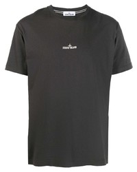 Мужская темно-серая футболка с круглым вырезом от Stone Island
