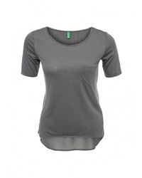 Женская темно-серая футболка с круглым вырезом от United Colors of Benetton