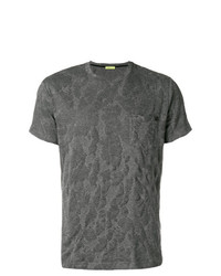 Мужская темно-серая футболка с круглым вырезом от Versace Jeans