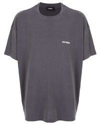Мужская темно-серая футболка с круглым вырезом от We11done