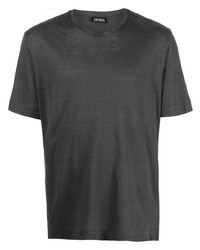 Мужская темно-серая футболка с круглым вырезом от Zegna