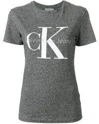 Женская темно-серая футболка с принтом от CK Calvin Klein