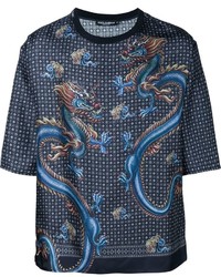Мужская темно-серая футболка с принтом от Dolce & Gabbana