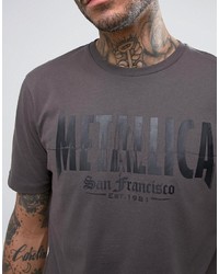 Мужская темно-серая футболка с принтом от Asos