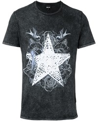Мужская темно-серая футболка со звездами от Just Cavalli