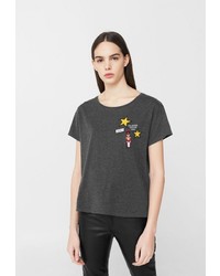 Женская темно-серая футболка от Mango