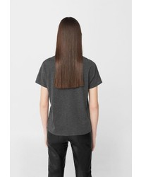 Женская темно-серая футболка от Mango