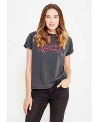 Женская темно-серая футболка от Mango