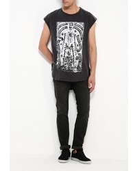 Мужская темно-серая футболка от Topman