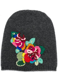 Женская темно-серая шапка с вышивкой от Ermanno Scervino