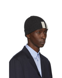 Мужская темно-серая шапка с принтом от Thom Browne