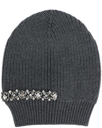 Женская темно-серая шапка с украшением от No.21