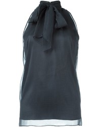Темно-серая шелковая блузка от Brunello Cucinelli