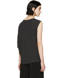 Темно-серая шелковая блузка от Lanvin