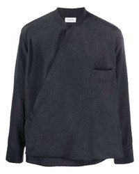 Мужская темно-серая шелковая рубашка с длинным рукавом от Lemaire
