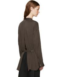 Женская темно-серая шелковая рубашка от Helmut Lang