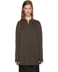 Женская темно-серая шелковая рубашка от Helmut Lang
