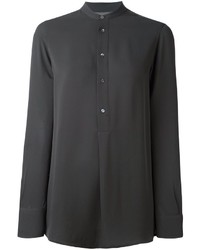 Женская темно-серая шелковая рубашка от Polo Ralph Lauren