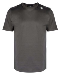 Мужская темно-серая шелковая футболка с круглым вырезом от Stone Island Shadow Project