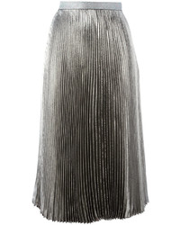 Темно-серая шелковая юбка со складками от Christopher Kane