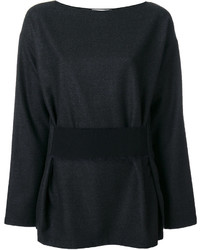 Темно-серая шерстяная блузка от Jil Sander