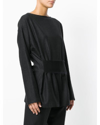 Темно-серая шерстяная блузка от Jil Sander