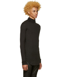 Мужская темно-серая шерстяная водолазка от Balmain