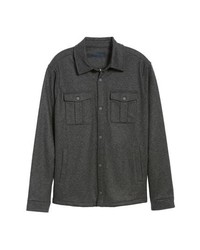 Темно-серая шерстяная куртка-рубашка