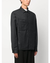 Мужская темно-серая шерстяная куртка-рубашка от Zegna