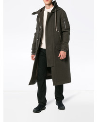 Мужская темно-серая шерстяная парка от Rick Owens