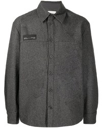 Мужская темно-серая шерстяная рубашка с длинным рукавом от Holzweiler
