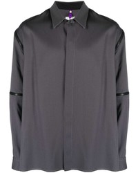 Мужская темно-серая шерстяная рубашка с длинным рукавом от Oamc