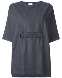 Женская темно-серая шерстяная футболка от Brunello Cucinelli