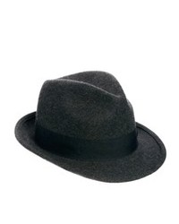 Мужская темно-серая шерстяная шляпа от Asos