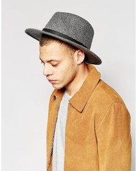 Мужская темно-серая шерстяная шляпа от Brixton