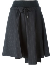 Темно-серая шерстяная юбка в вертикальную полоску от Brunello Cucinelli