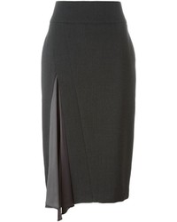 Темно-серая шерстяная юбка-карандаш от Brunello Cucinelli