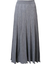 Темно-серая шерстяная юбка со складками от Chloé
