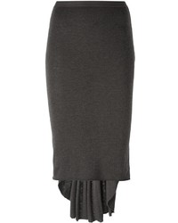 Темно-серая шерстяная юбка со складками от Rick Owens Lilies