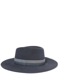 Женская темно-серая шляпа в горизонтальную полоску от Maison Michel